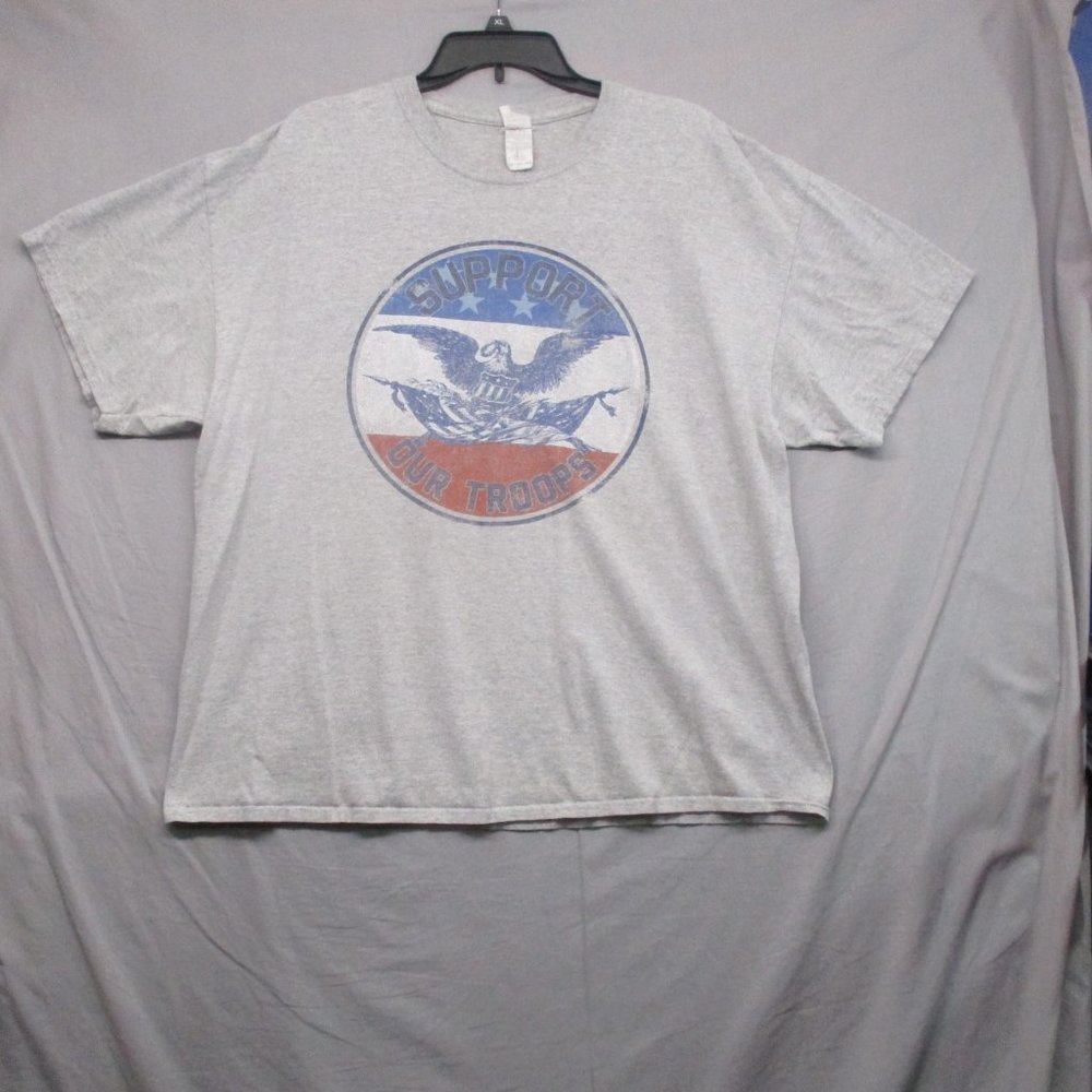 Gildan Support Our Troops Graphic‎ Print T- Shirt Gray Men Size | 2XL - Picture 2 of 8
